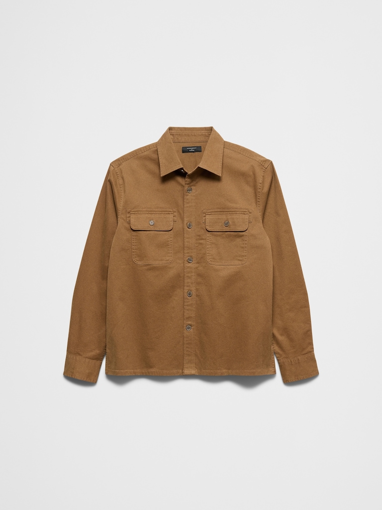 Standard-Fit Heritage Cotton Twill Overshirt