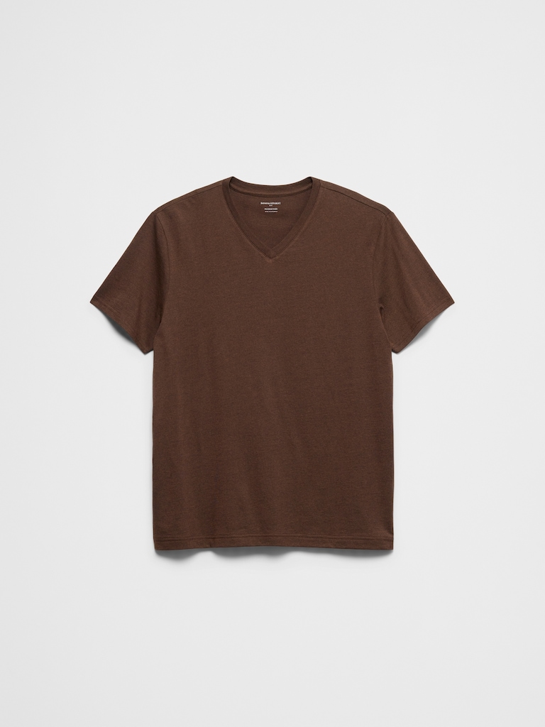 Standard-Fit Premium Wash V-Neck Shirt