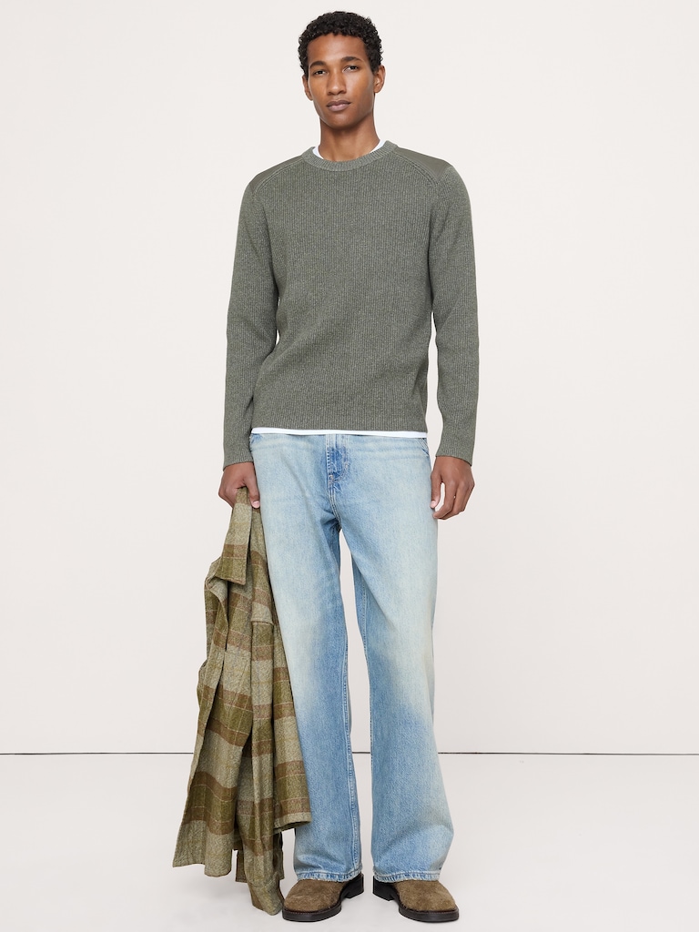 Slim Cotton Utility Sweater