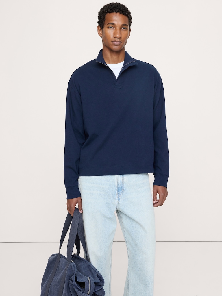 Luxury-Touch Half-Zip Polo
