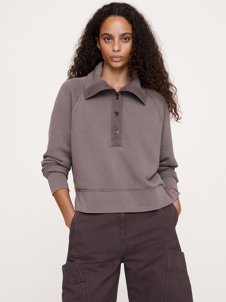 French Terry Stand-Collar Sweatshirt