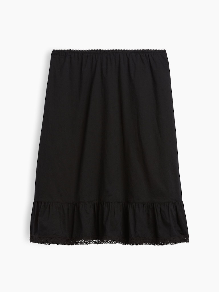 Ruffle-Hem Easy Knee-Length Skirt