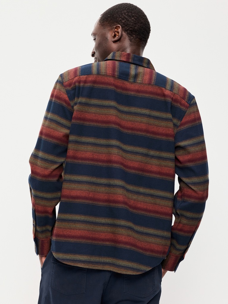 Relaxed Long-Sleeve Flannel Pocket Shirt