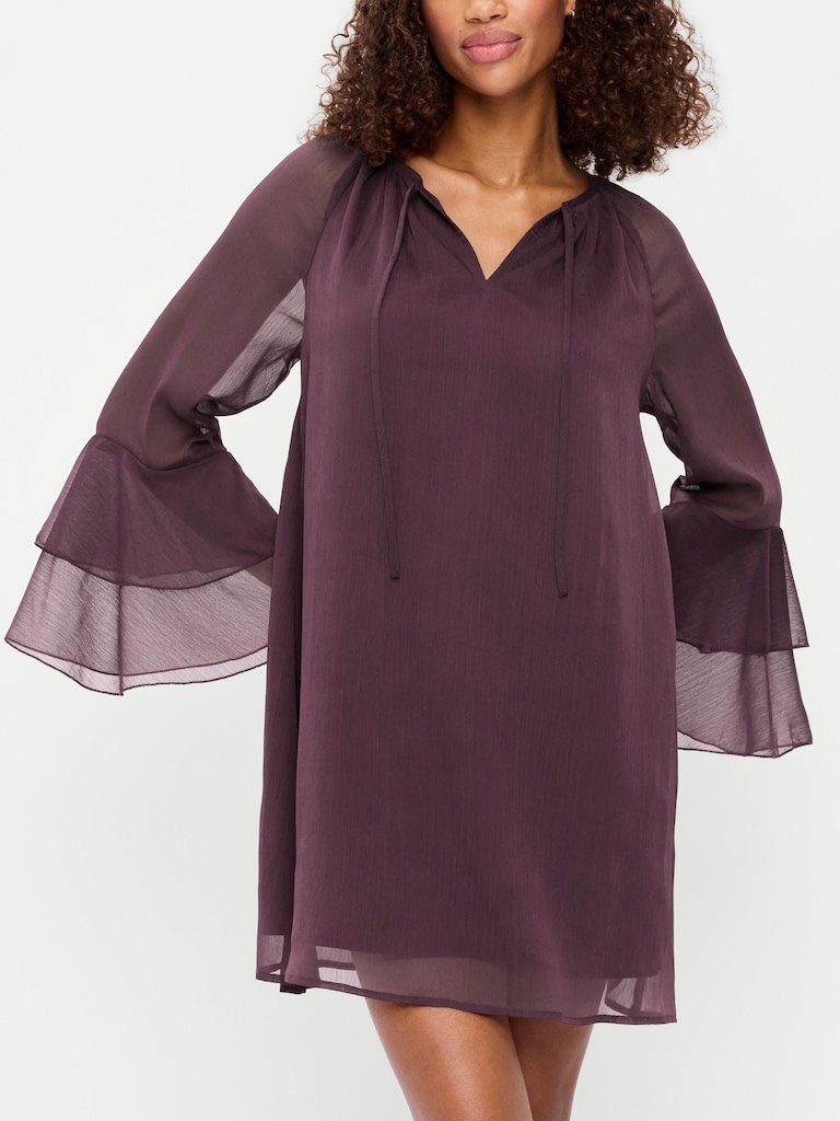 Bell-Sleeve Boho Mini Dress