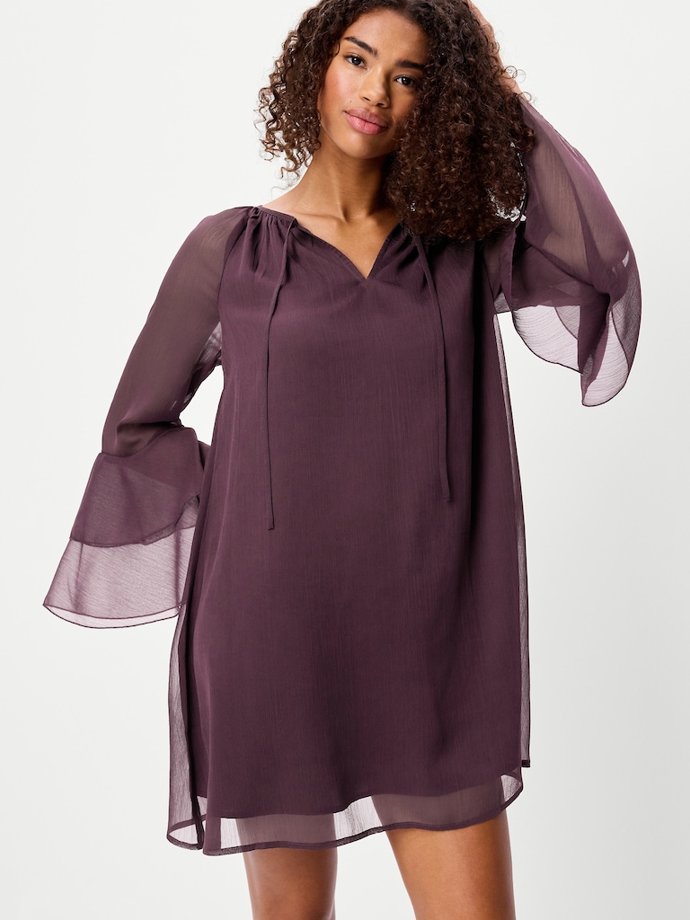 Bell-Sleeve Boho Mini Dress