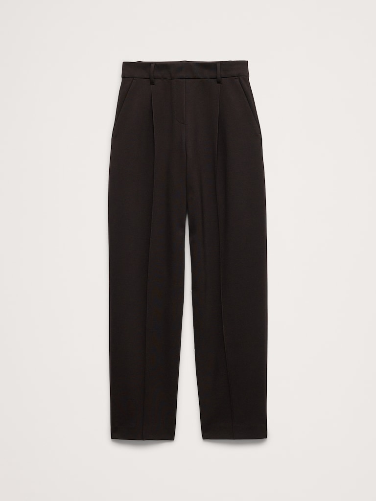 High-Rise Slim Drapey Ponte Pull-On Pant