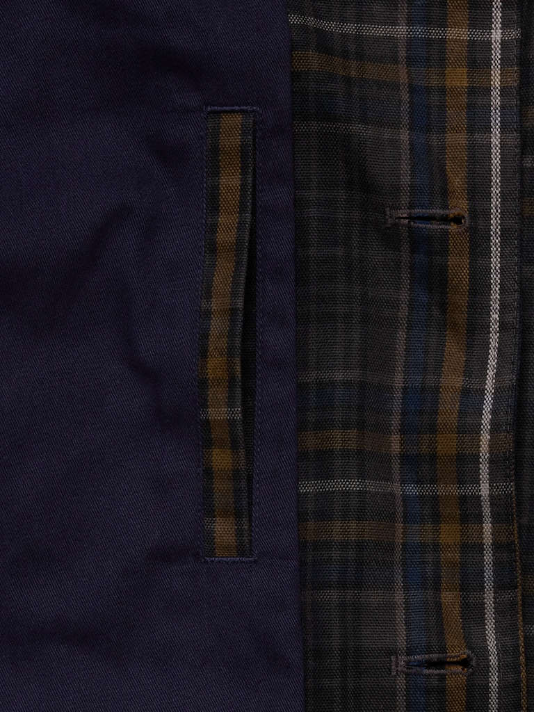 Plaid Chore Coat with Corduroy Collar