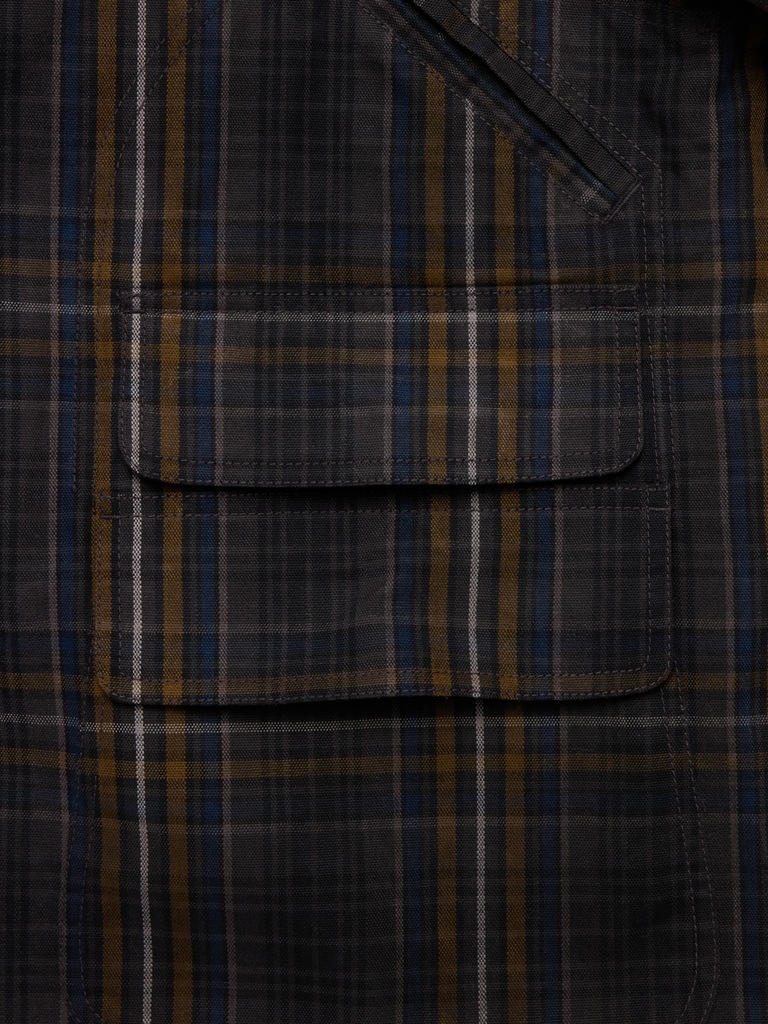 Plaid Chore Coat with Corduroy Collar