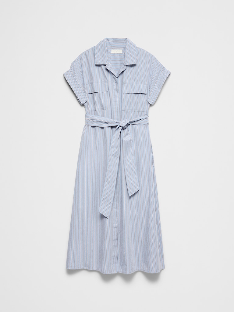 Poplin Utility Midi Shirtdress