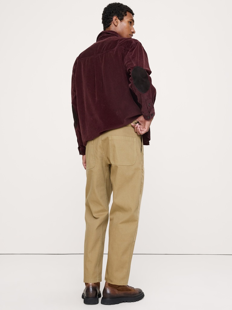 Relaxed Mixed Media Barrel Pant