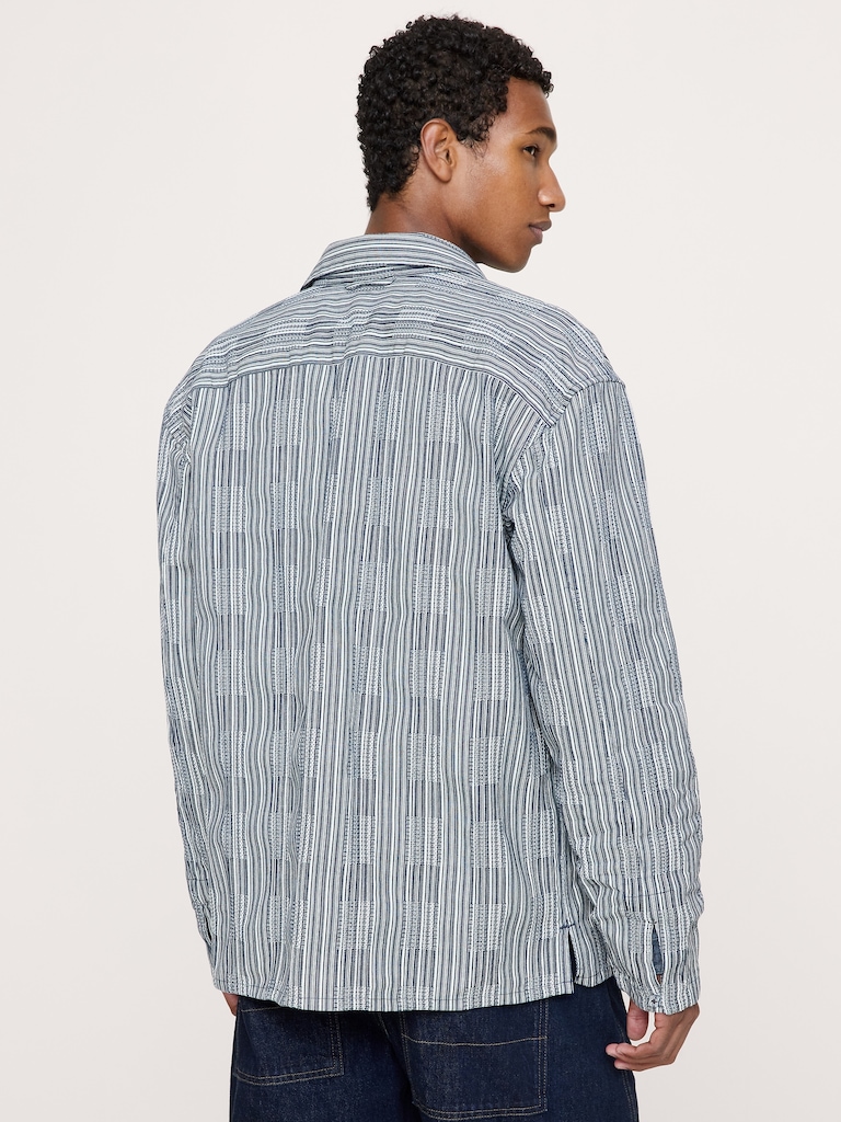 Relaxed-Fit Textured Flannel Shirt
