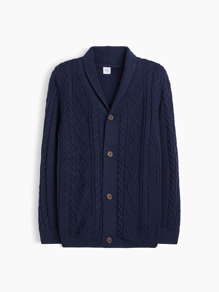 Kids Relaxed Cable-Knit Cardigan