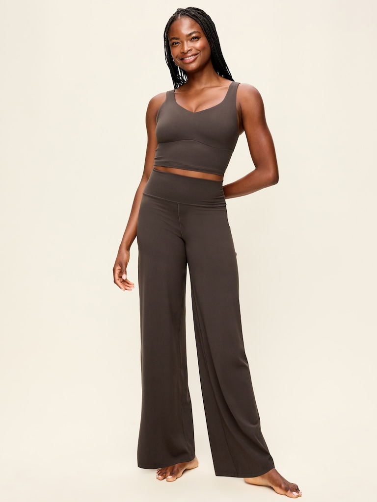Pantalon StudioSmooth à jambe large à taille haute