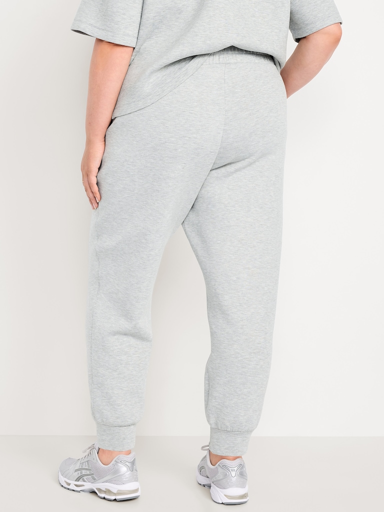 Pantalon de jogging en molleton raffiné à taille haute