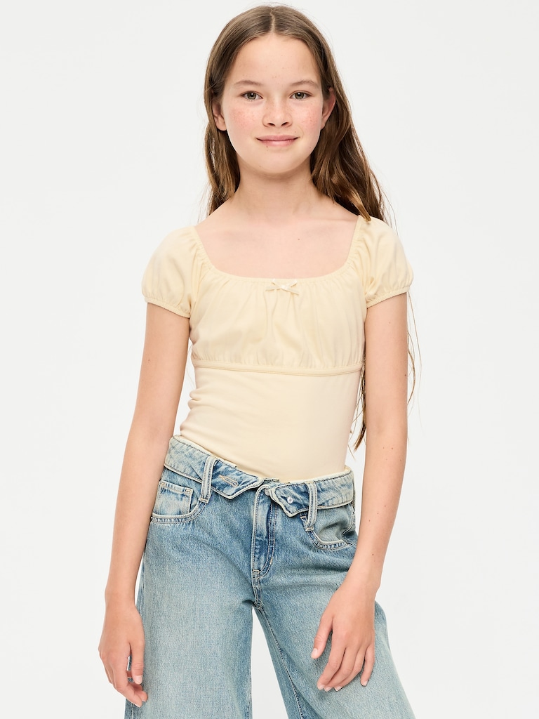 Puff-Sleeve Top for Girls