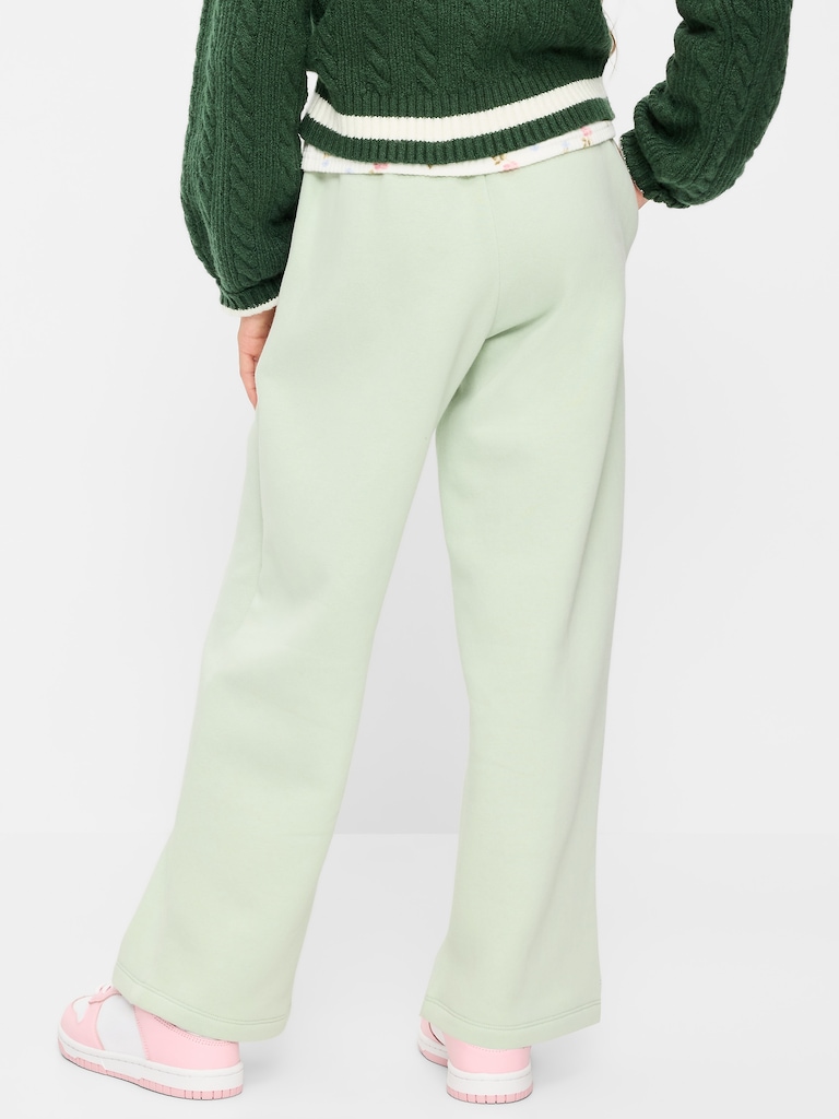 Pantalon en coton ouaté à taille haute et jambe jambe à imprimé pour fille