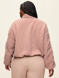 Loose Sherpa Quarter-Zip Pullover