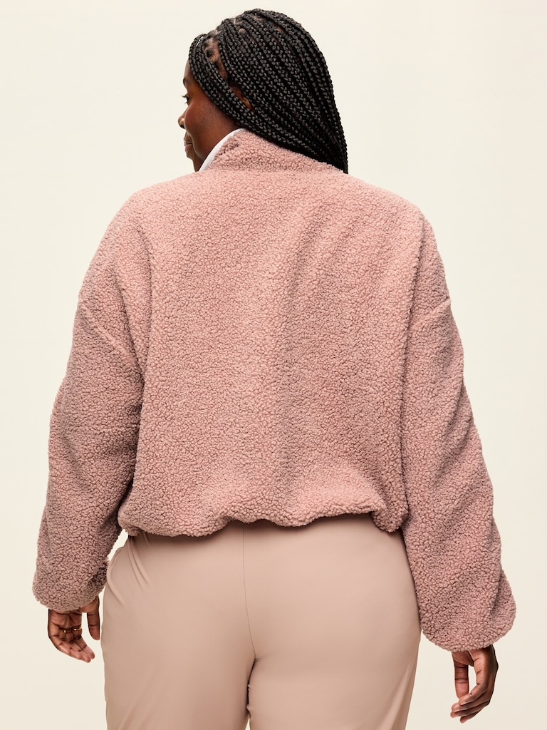 Loose Sherpa Quarter-Zip Pullover