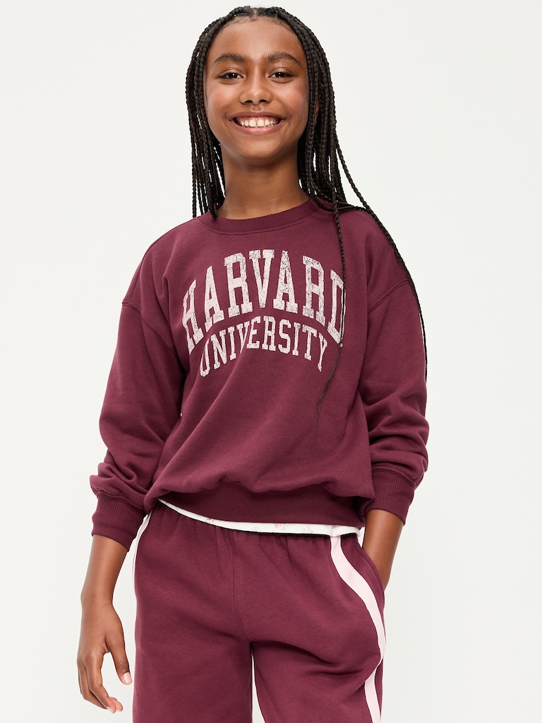 College Oversized Graphic Tunic Sweatshirt for Girls