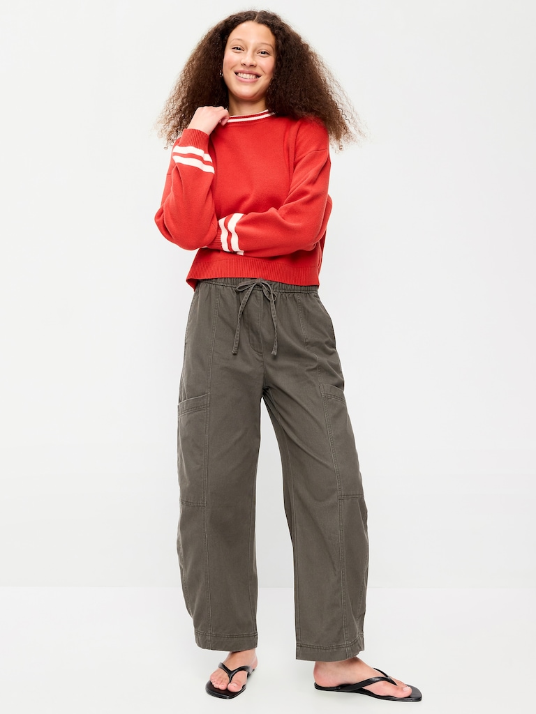 Mid-Rise Pull-On Utility Pants