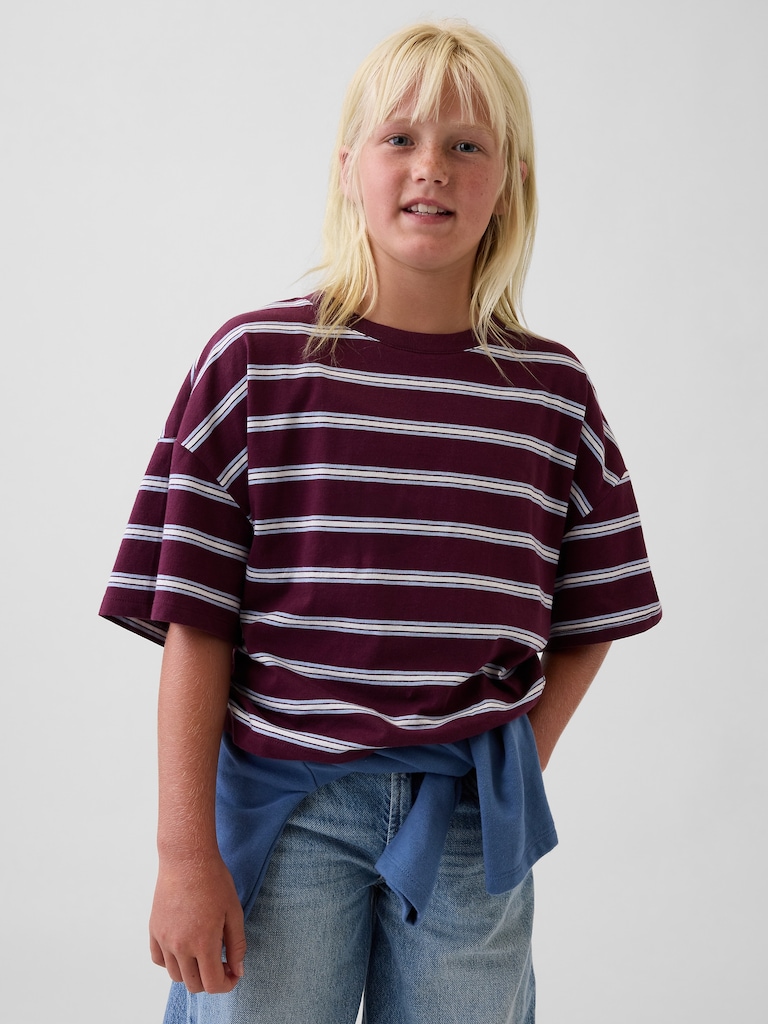 Kids Oversized Boxy Stripe T-Shirt