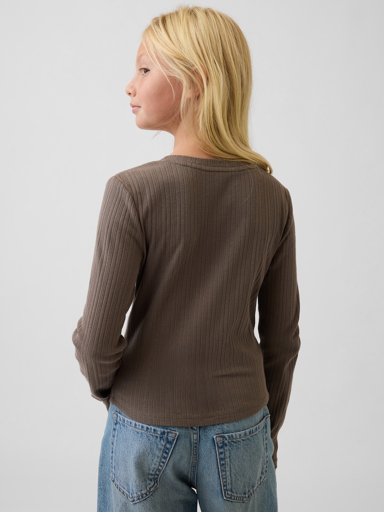 Kids Variegated Rib Henley T-Shirt