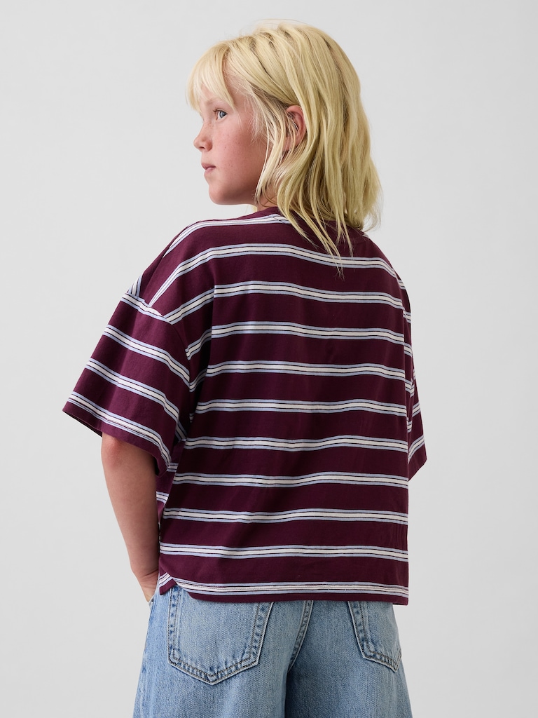 Kids Oversized Boxy Stripe T-Shirt