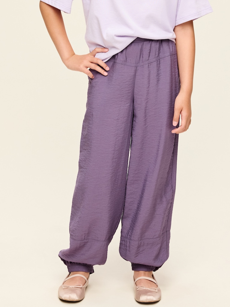 High-Waisted Crinkled Harem Pants for Girls