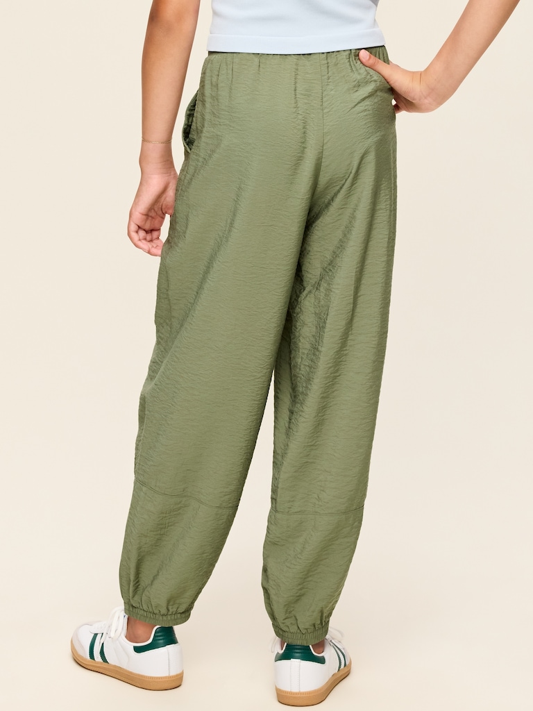 High-Waisted Crinkled Harem Pants for Girls