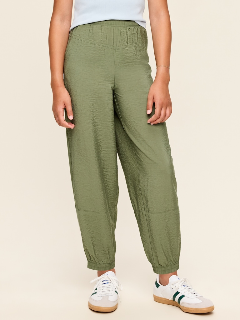 High-Waisted Crinkled Harem Pants for Girls