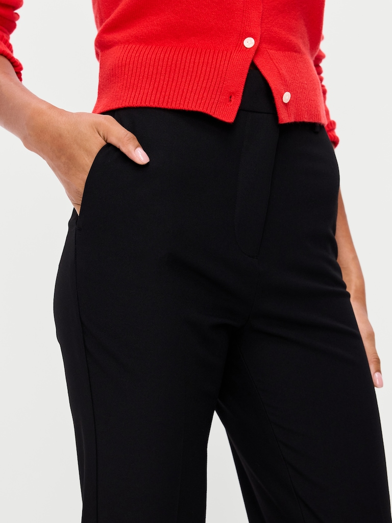 Extra High-Waisted Straight-Leg Twill Pants