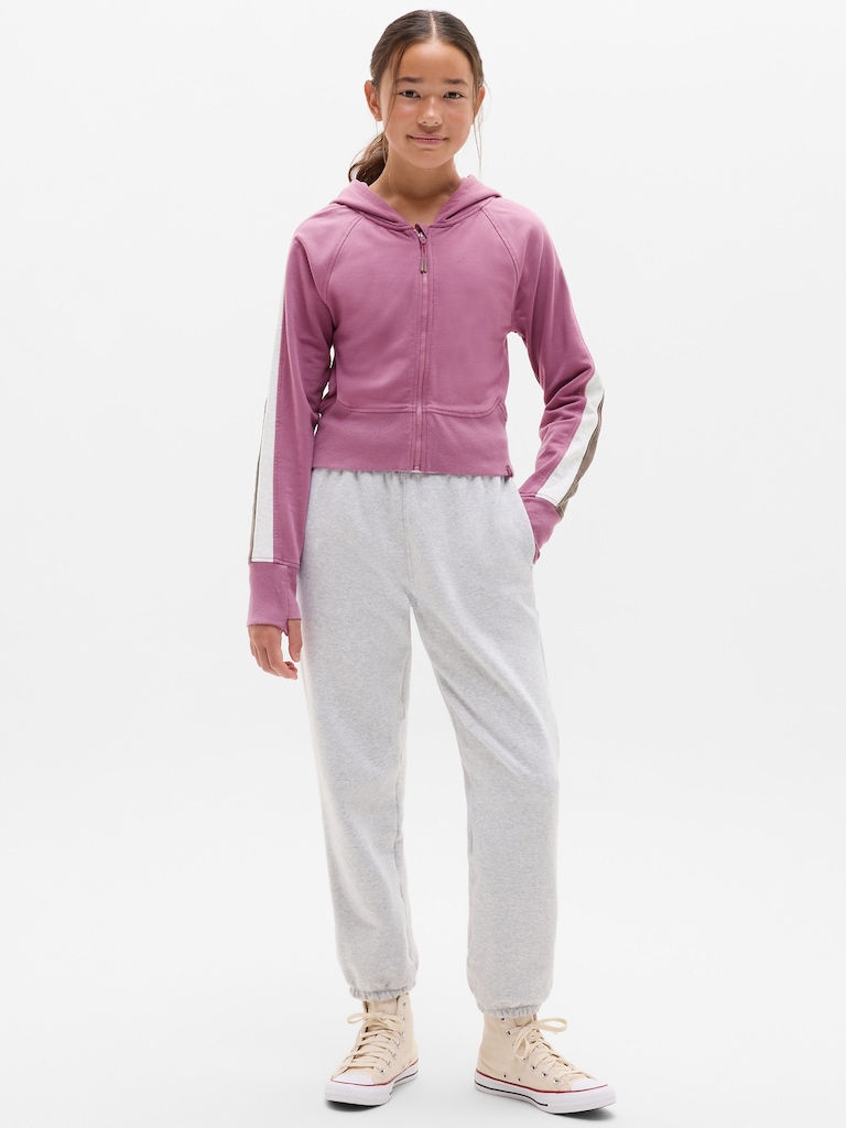 Athleta Girl All Day Colorblock Full Zip Shrunken Hoodie