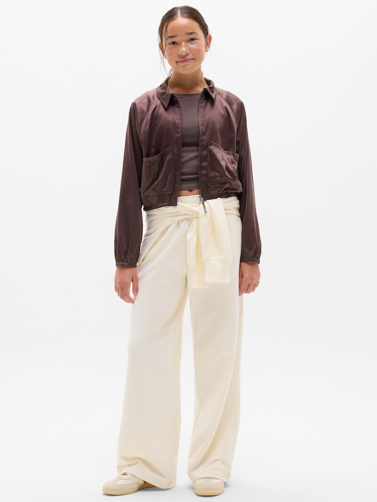 Athleta Girl Pleat Perfect Satin Jacket