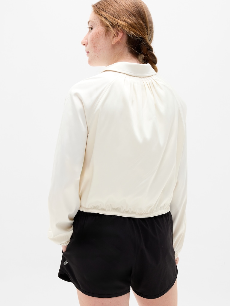 Athleta Girl Pleat Perfect Satin Jacket