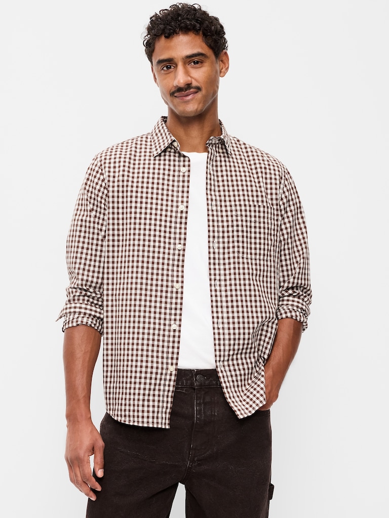 Classic Fit Everyday Plaid Poplin Shirt