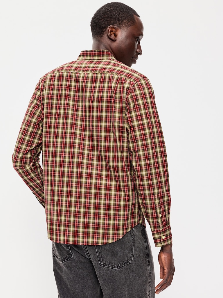 Chemise passe-partout coupe classique en popeline à carreaux