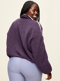 Loose Sherpa Quarter-Zip Pullover