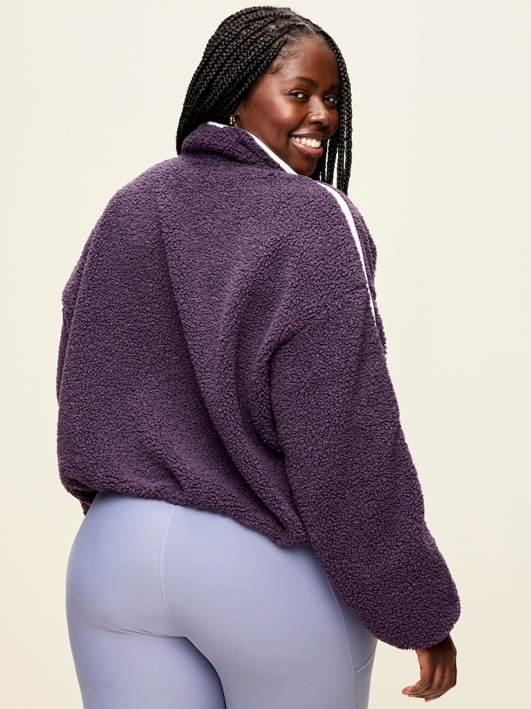 Loose Sherpa Quarter-Zip Pullover