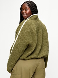Loose Sherpa Quarter-Zip Pullover