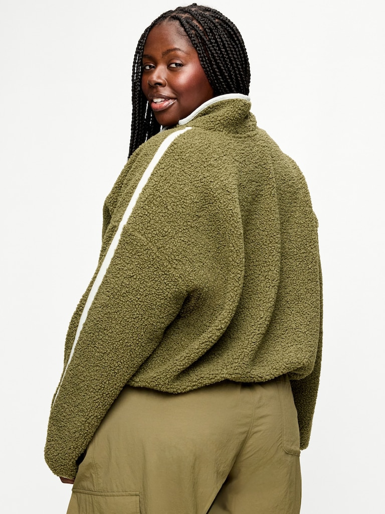Loose Sherpa Quarter-Zip Pullover