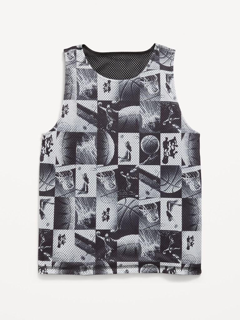Oversized Mesh Reversible Tank Top for Boys