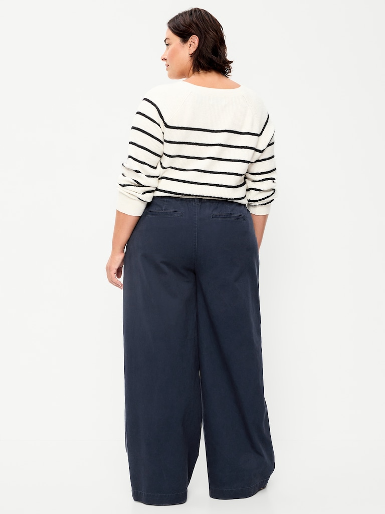 Mid-Rise Pleated Wide-Leg Pants