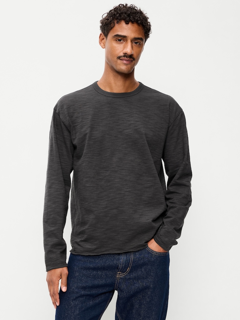 Long-Sleeve Slub Knit T-Shirt