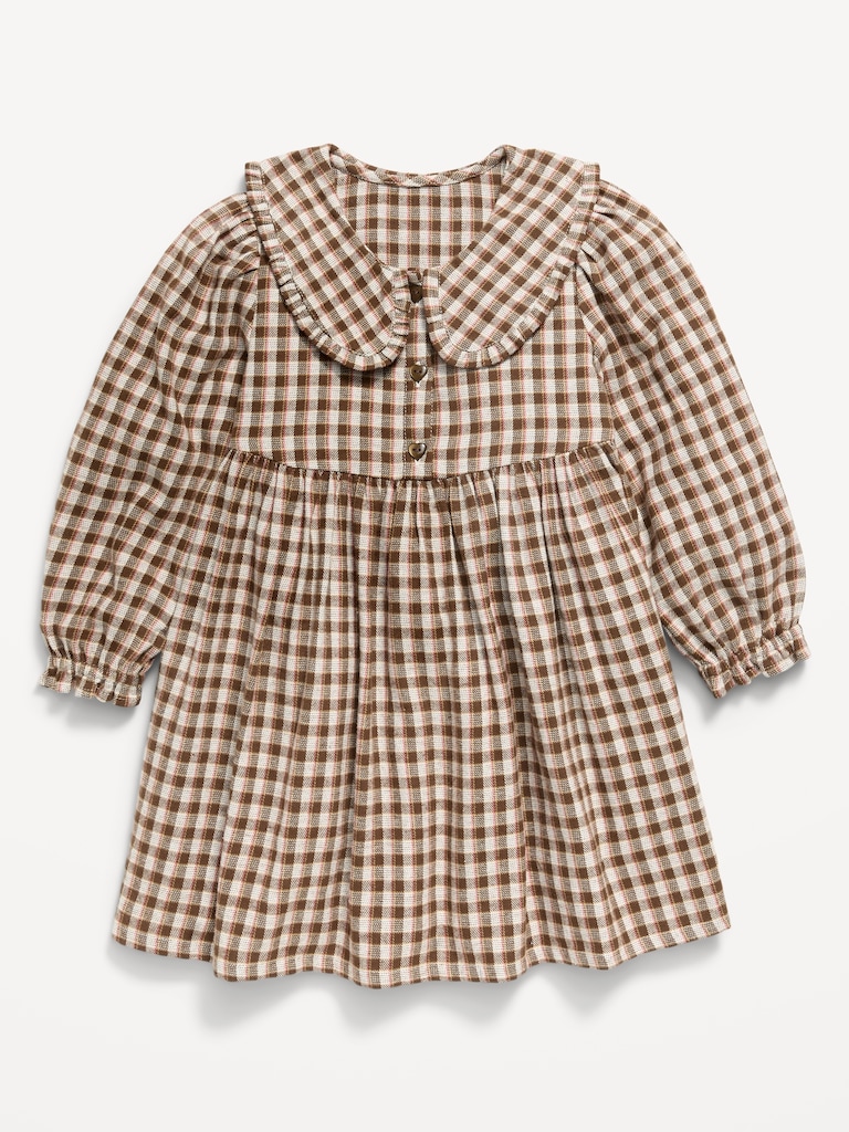Long-Sleeve Flannel Dress for Toddler Girls