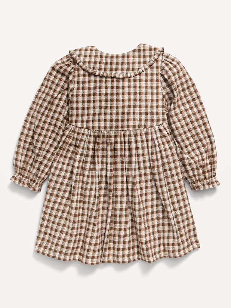 Long-Sleeve Flannel Dress for Toddler Girls