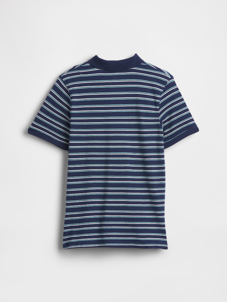 Kids Stripe Pique Polo Shirt