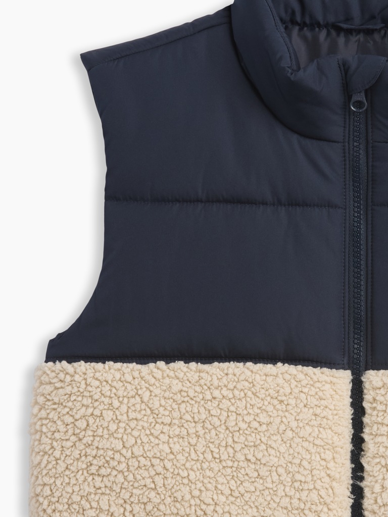 Kids Relaxed Sherpa Puffer Vest