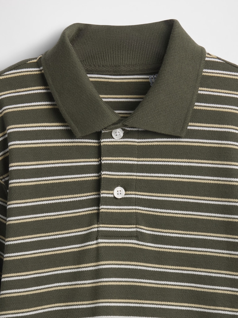 Kids Stripe Pique Polo Shirt