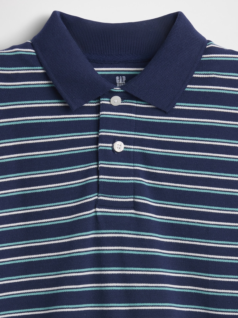 Kids Stripe Pique Polo Shirt
