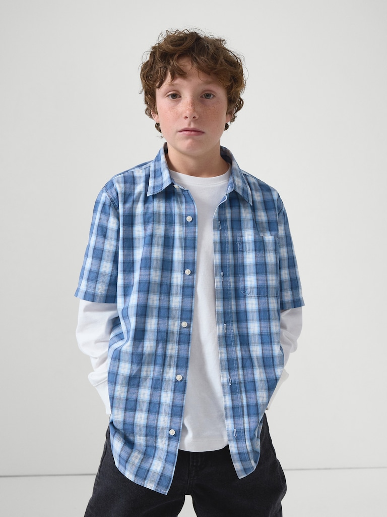 Kids Print Poplin Shirt